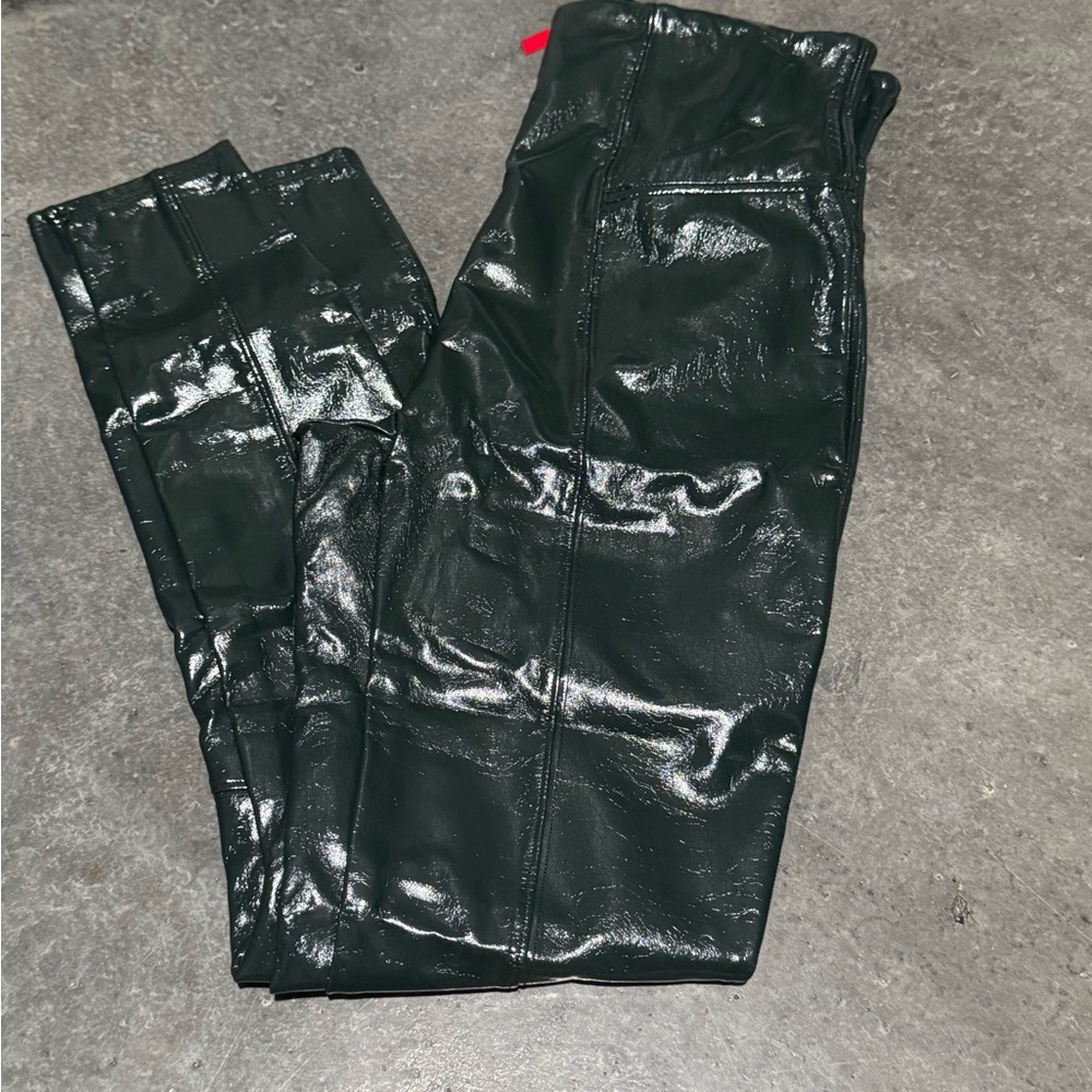 Shiny Black Faux Leather Pants